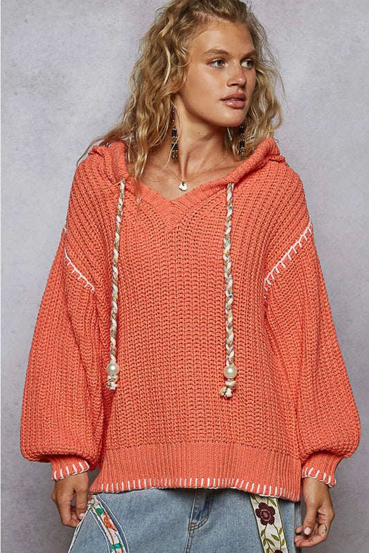 V-Neck Sweater Hoodie