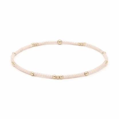 2mm Newport Palest Pink + Gold Filled Waterproof Bracelet