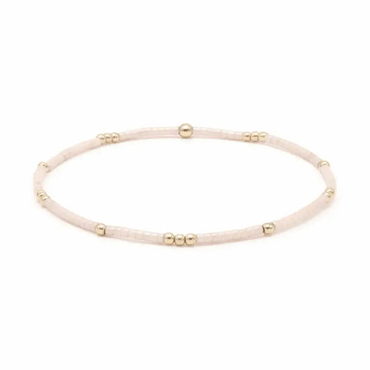 2mm Newport Palest Pink + Gold Filled Waterproof Bracelet