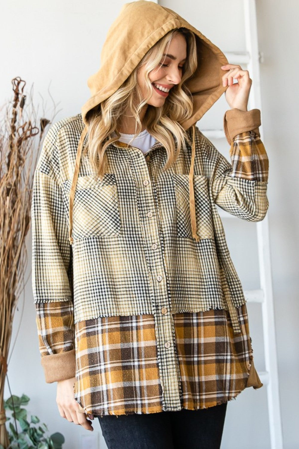 Mineral Wash Check Plaid Shacket