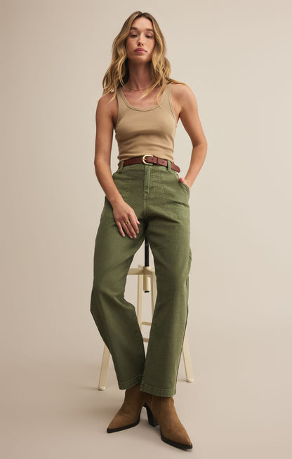 Olive Twill Pants