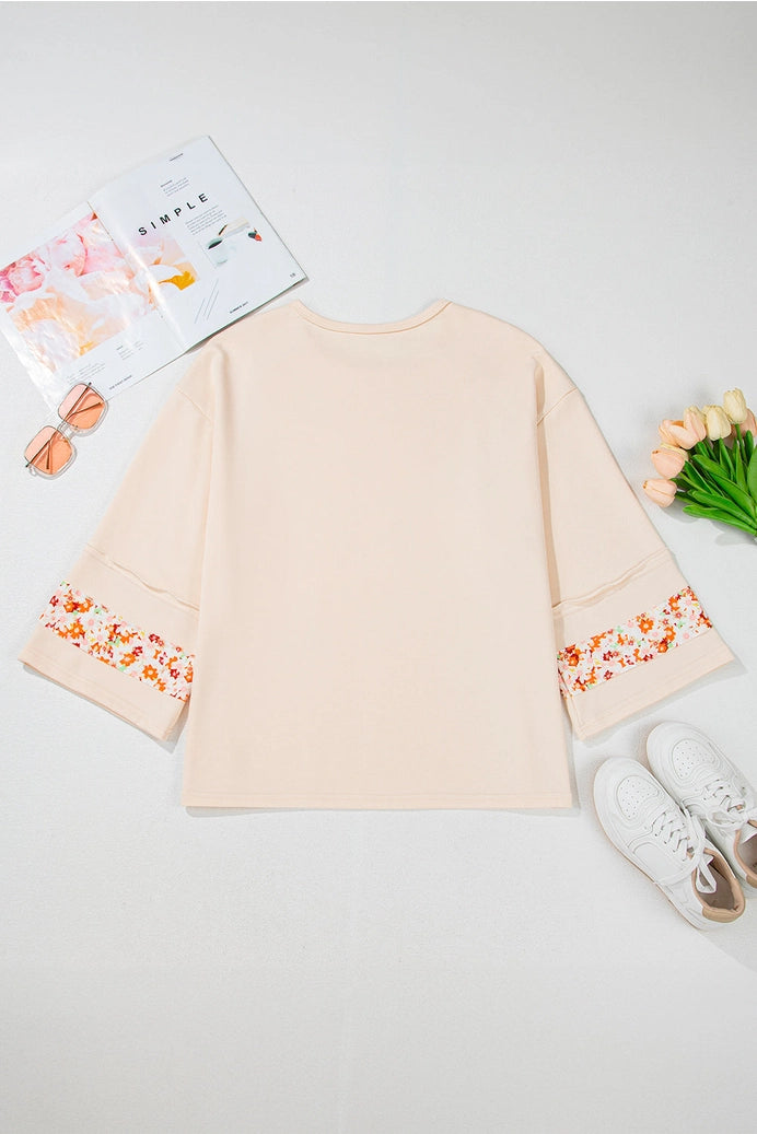 Floral Patchwork 3/4 Sleeve
