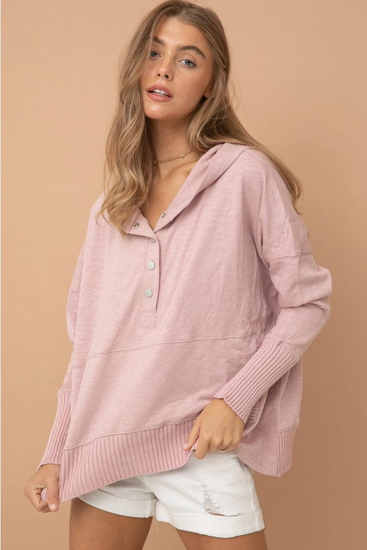 Oversized Snap Up Pullover