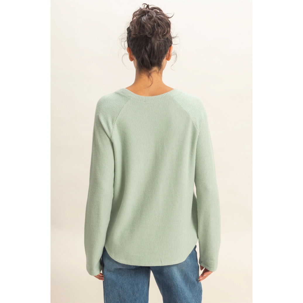 Waffle Raglan Long Sleeve