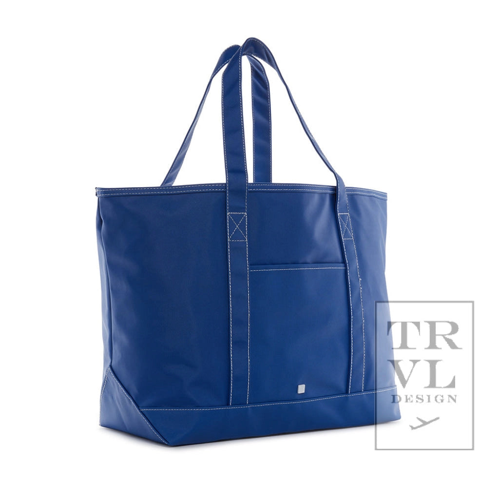 Coated Canvas Maxi Tote in Large Blue Bell