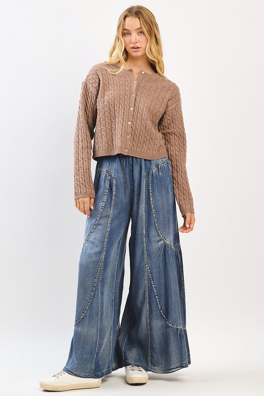 Washed Chambray Wide Leg