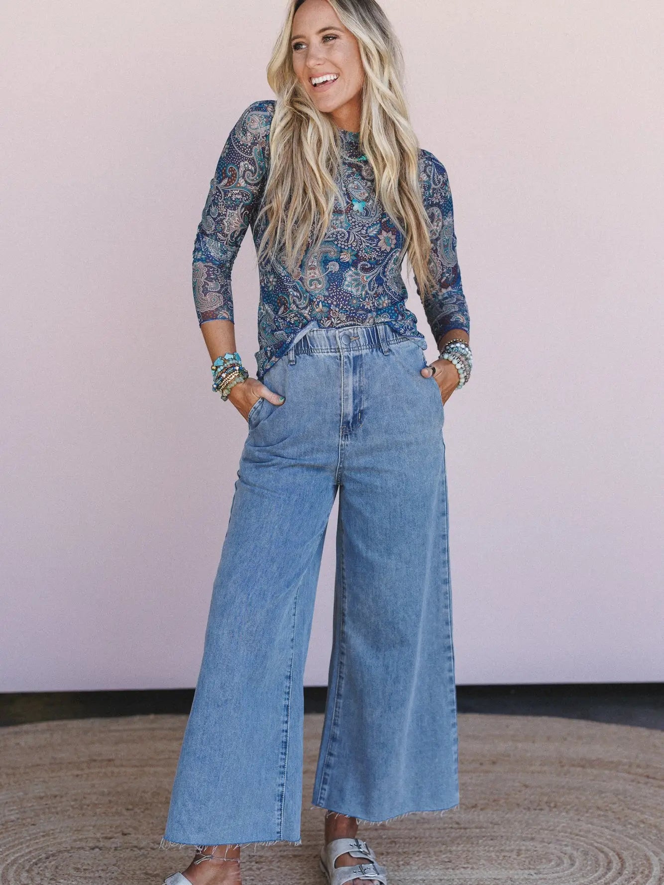 Sapphire Sky Paisley Top