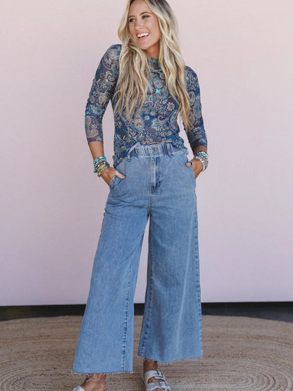Sapphire Sky Paisley Top