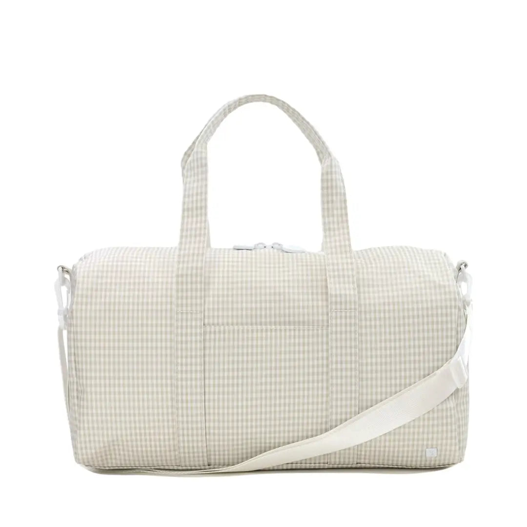 Weekender Duffel Bag in Gingham Pearl Grey