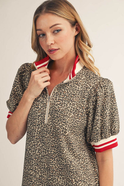 Leopard Zip Up Dress
