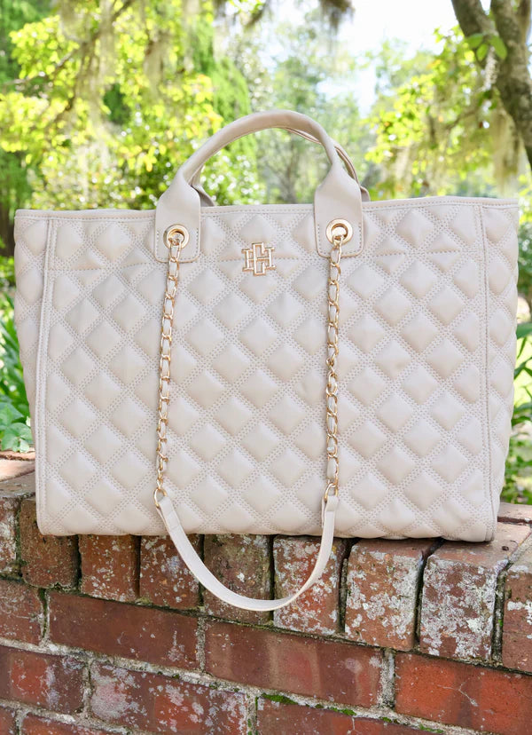 Melissa Tote Bag in Nude Quilted DQ