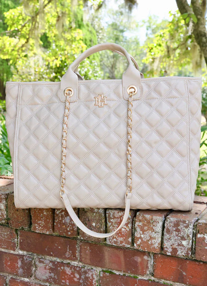 Melissa Tote Bag in Nude Quilted DQ