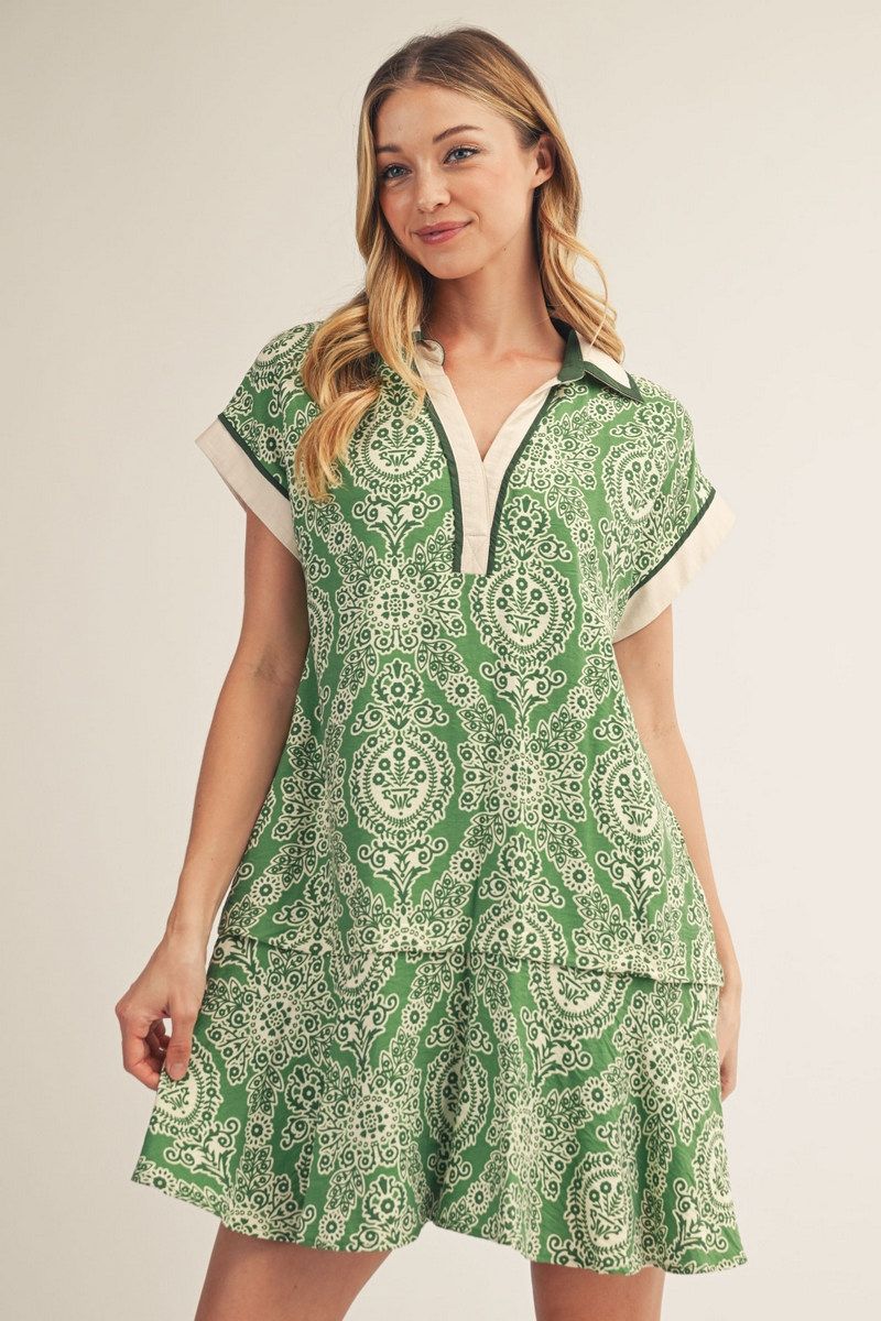 Baroque Drop Shoulder Dress