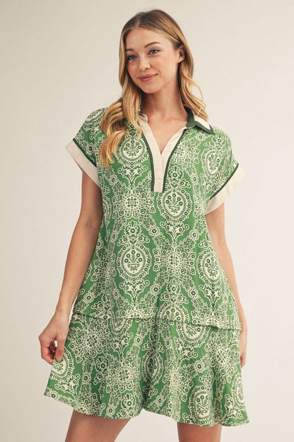 Baroque Drop Shoulder Dress