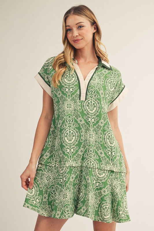 Baroque Drop Shoulder Dress