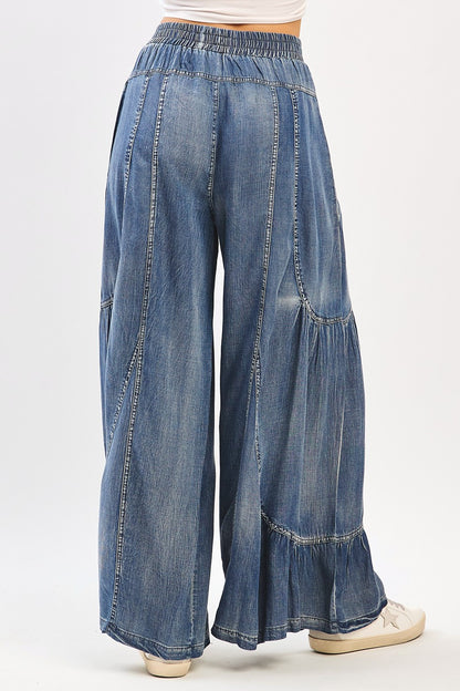 Washed Chambray Wide Leg