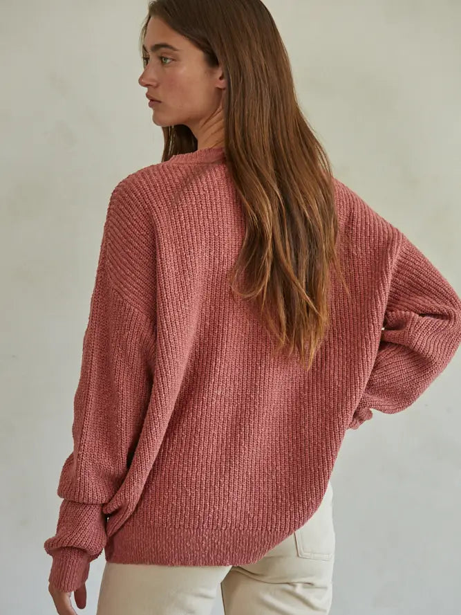 Knit Cotton Sweater with Pocket