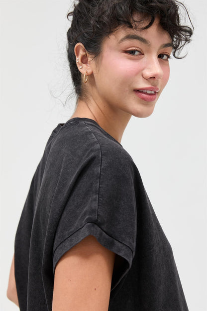 Cap Sleeve Mineral Wash Tee