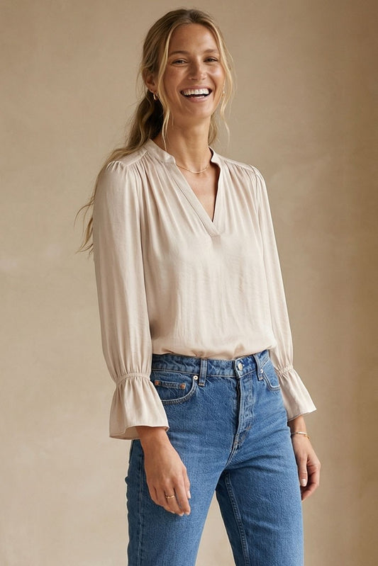 Flared Cuff Blouse