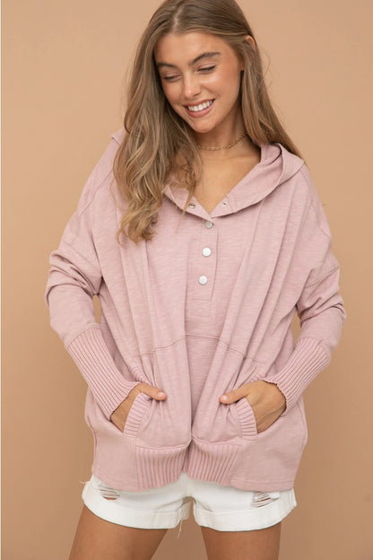 Oversized Snap Up Pullover