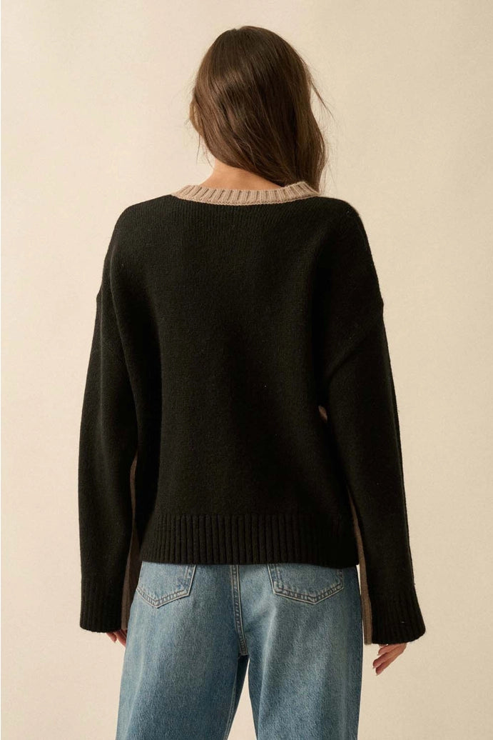 Colorblock Loose-Fit Sweater