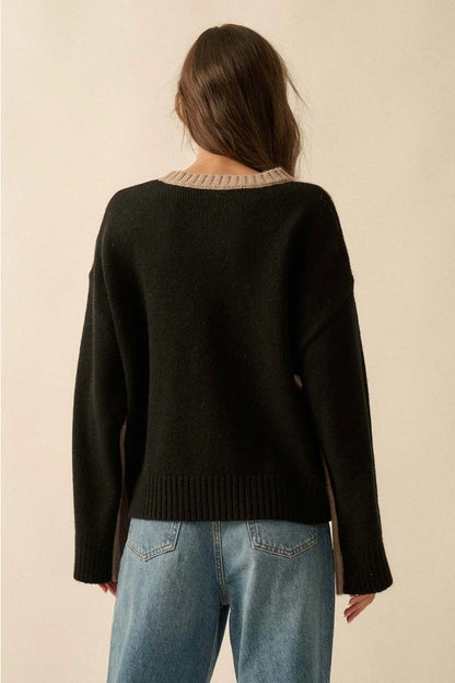 Colorblock Loose-Fit Sweater