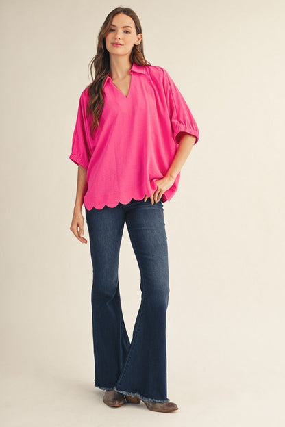 Dolman Scallop Top