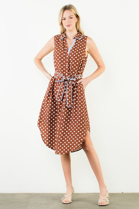 Sleeveless Polka Dot Dress