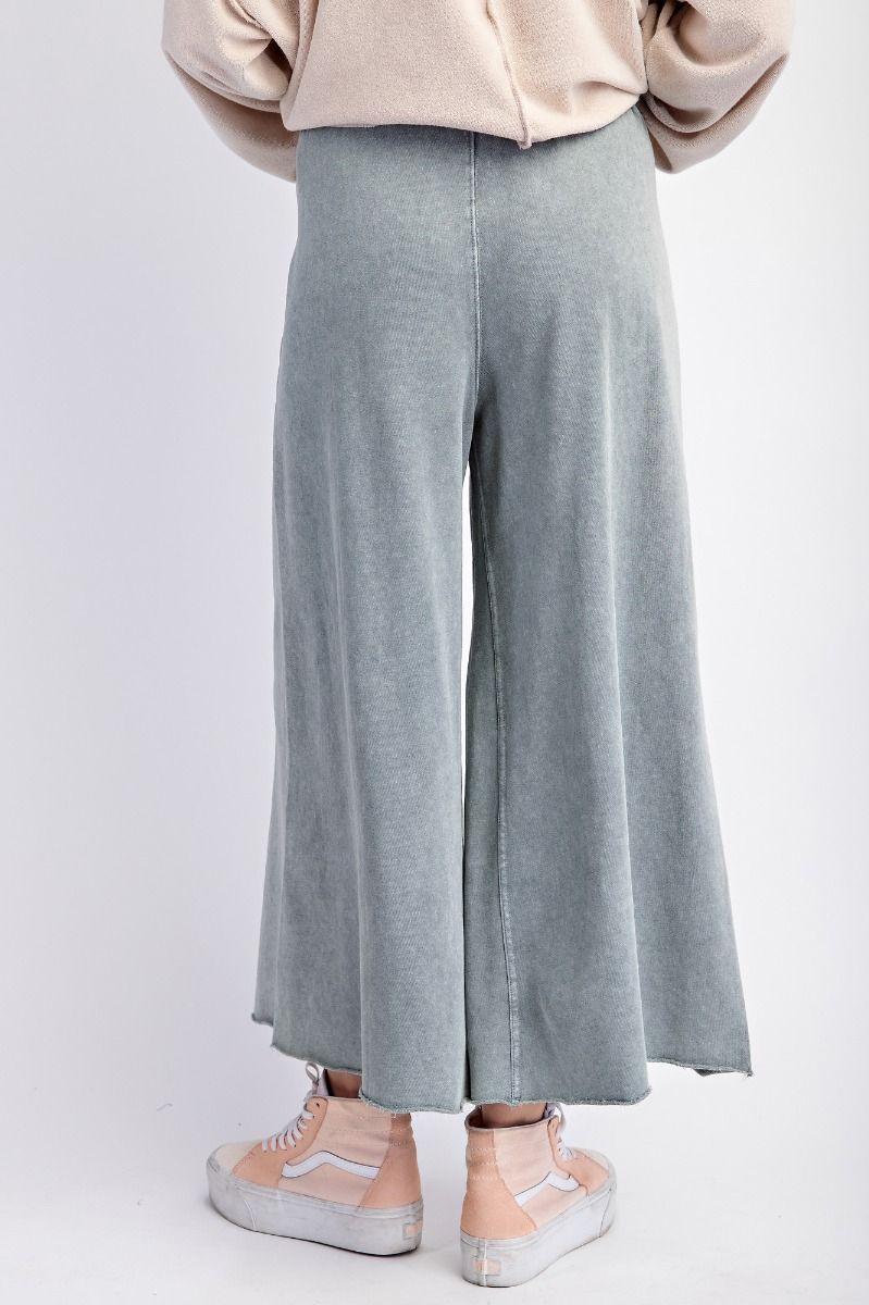 Washed Terry Knit Wide Pants