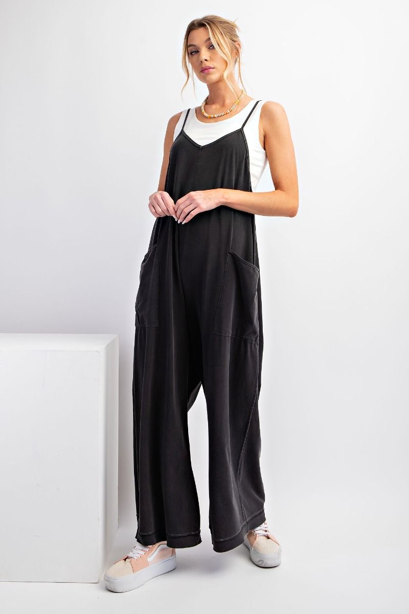 Mineral Wash Cotton Jumpsuit