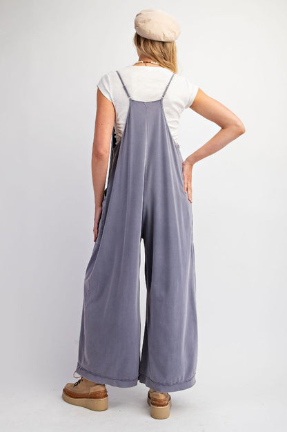 Mineral Wash Cotton Jumpsuit