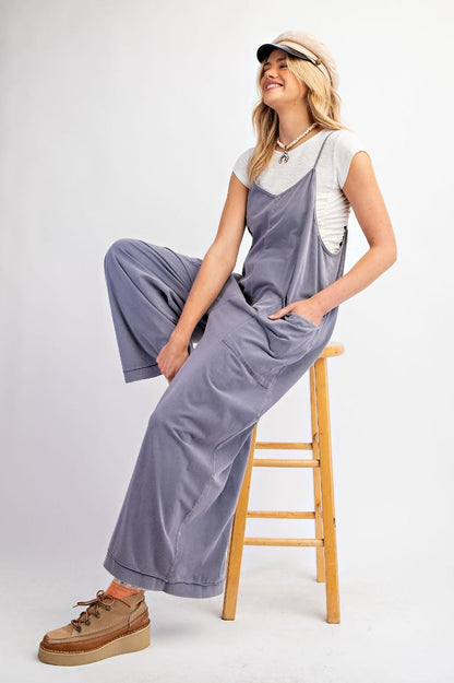 Mineral Wash Cotton Jumpsuit