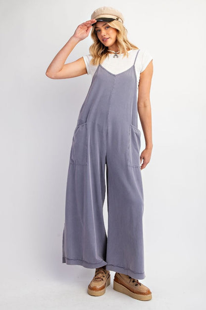 Mineral Wash Cotton Jumpsuit