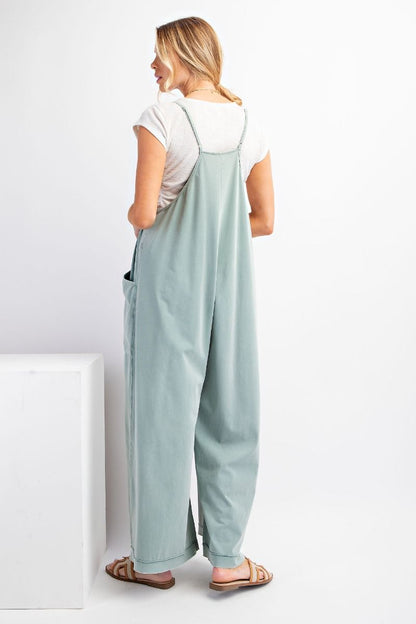 Mineral Wash Cotton Jumpsuit