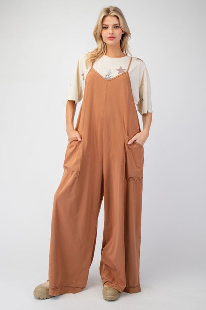 Mineral Wash Cotton Jumpsuit