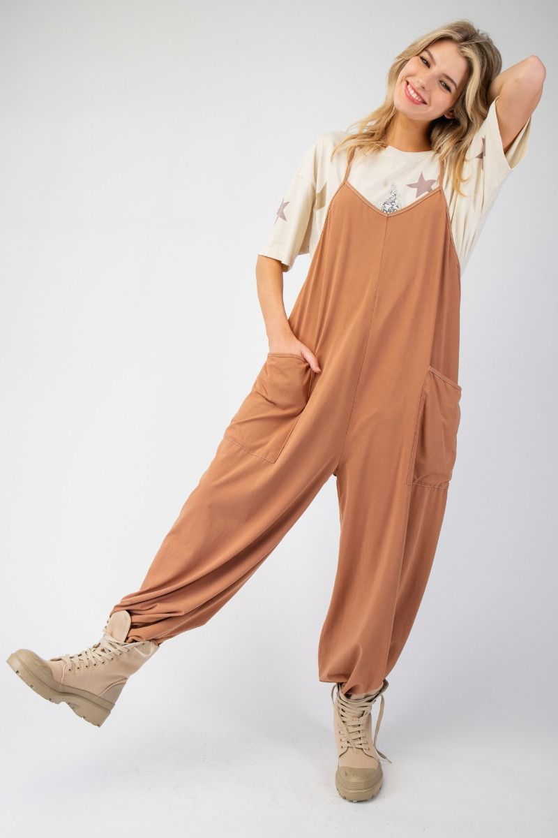 Mineral Wash Cotton Jumpsuit