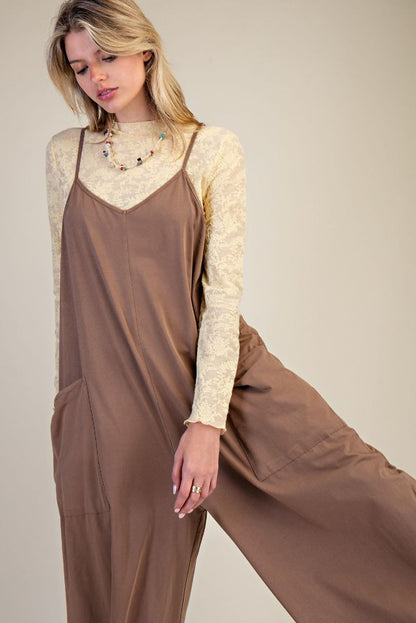 Mineral Wash Cotton Jumpsuit