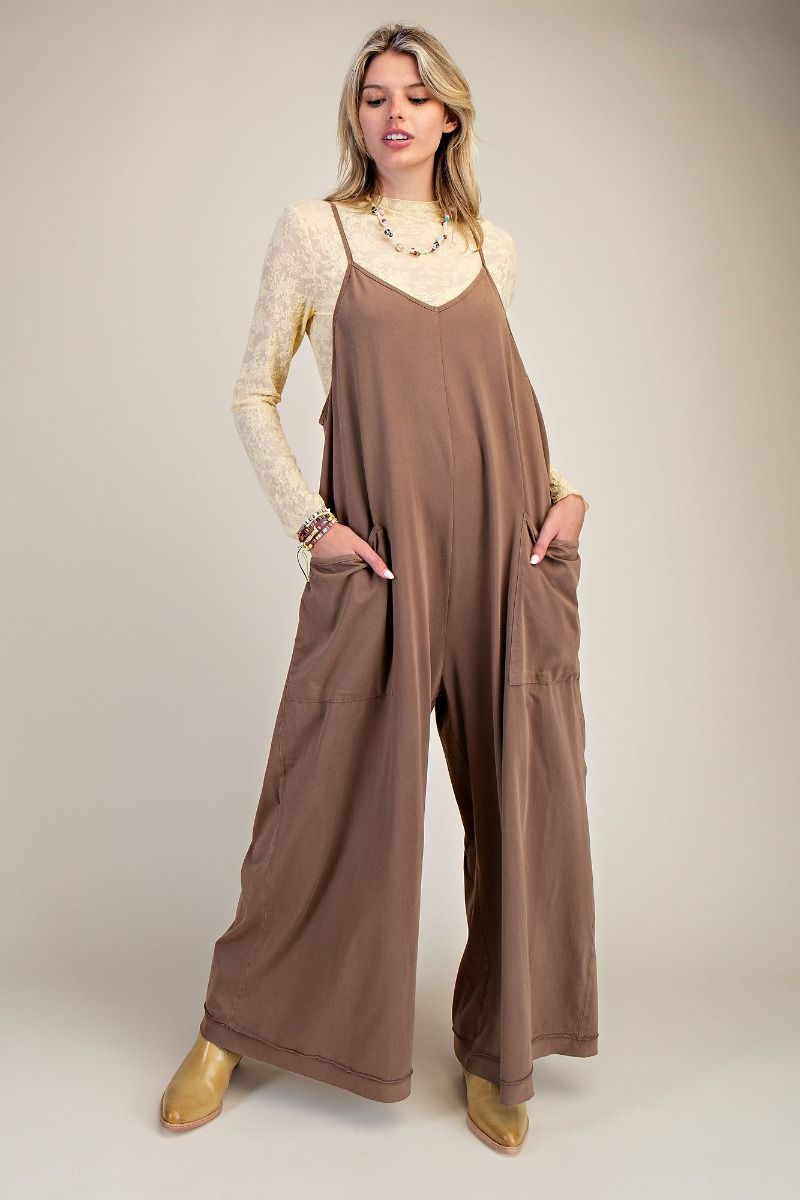 Mineral Wash Cotton Jumpsuit