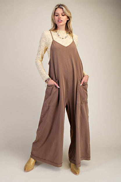Mineral Wash Cotton Jumpsuit