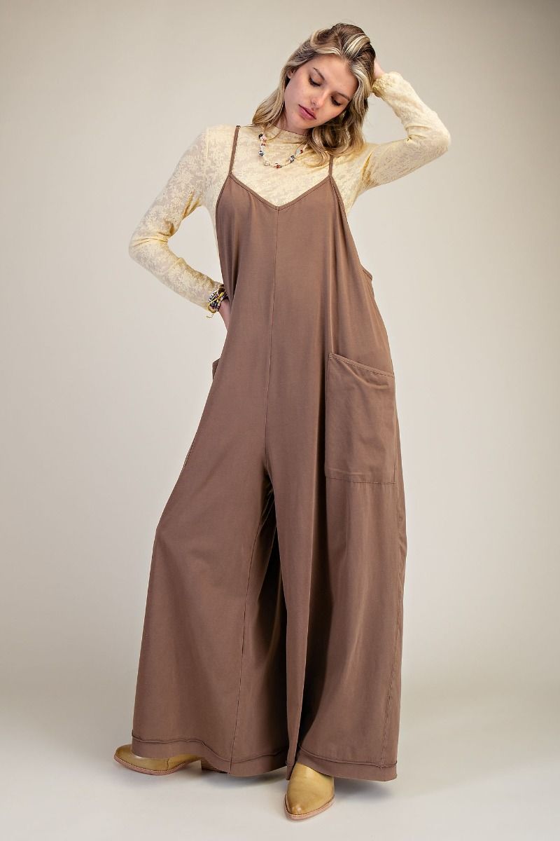Mineral Wash Cotton Jumpsuit