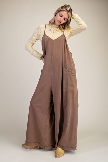 Mineral Wash Cotton Jumpsuit