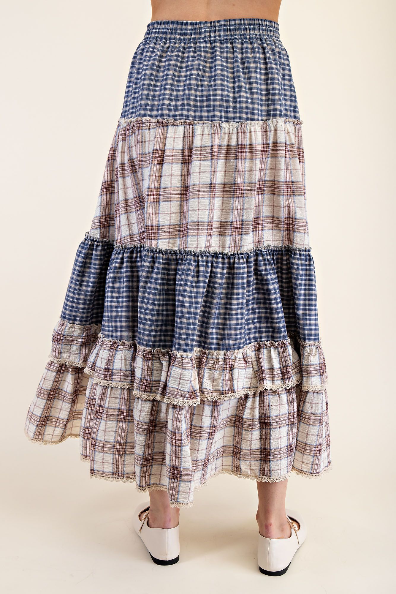 Plaid Crochet Tape Skirt