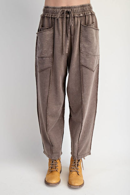 Terry Knit Barrel Pants
