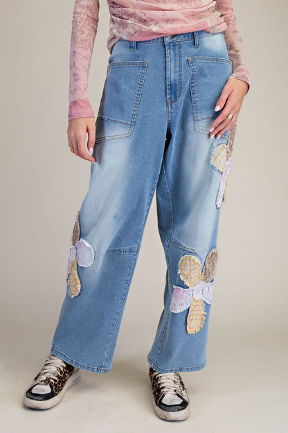 Flower Patch Barrel Crop Pants