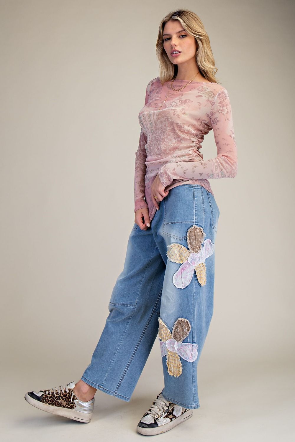 Flower Patch Barrel Crop Pants