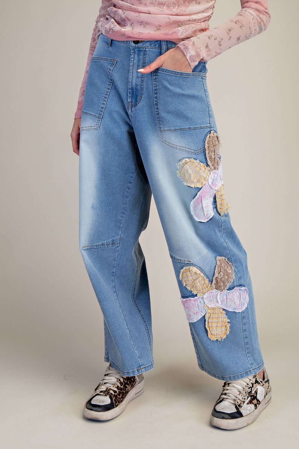 Flower Patch Barrel Crop Pants