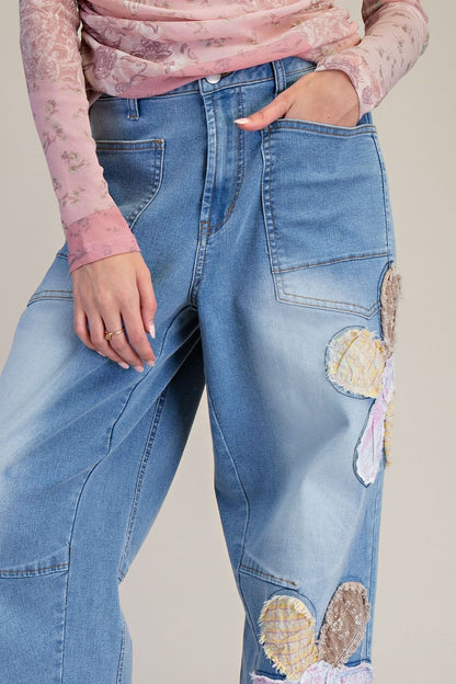 Flower Patch Barrel Crop Pants