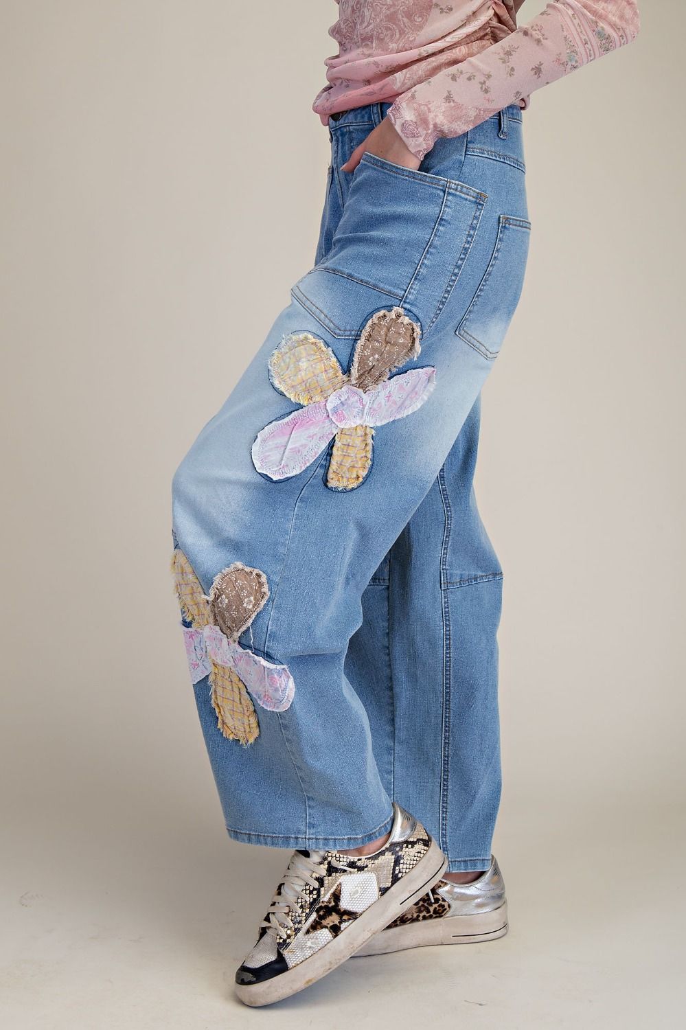 Flower Patch Barrel Crop Pants
