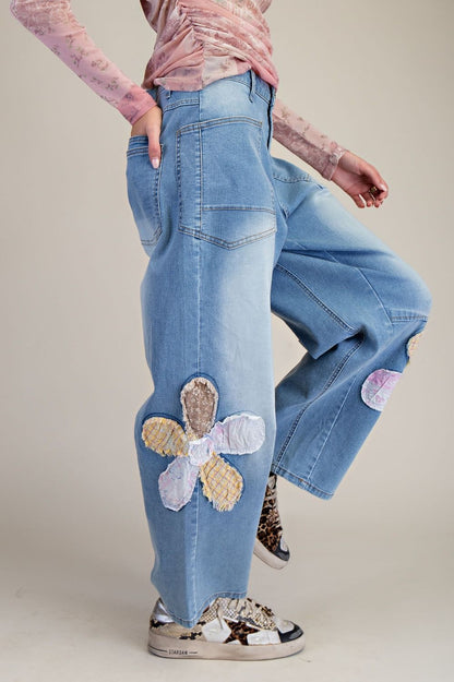 Flower Patch Barrel Crop Pants