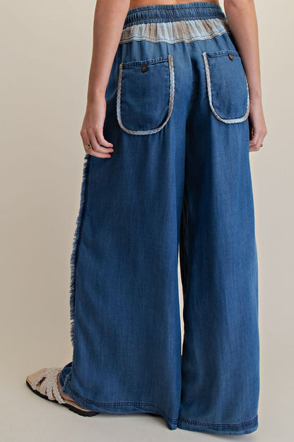 Chambray Palazzo Pants